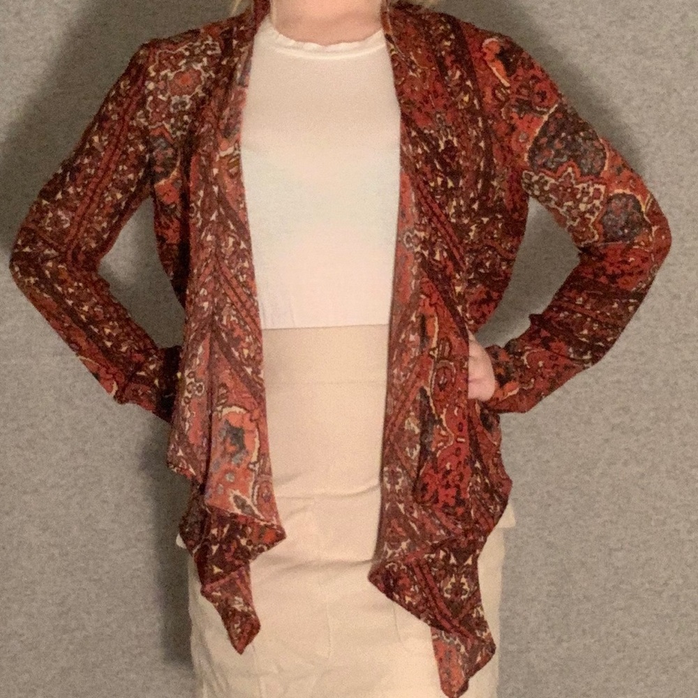 patterned cardigan